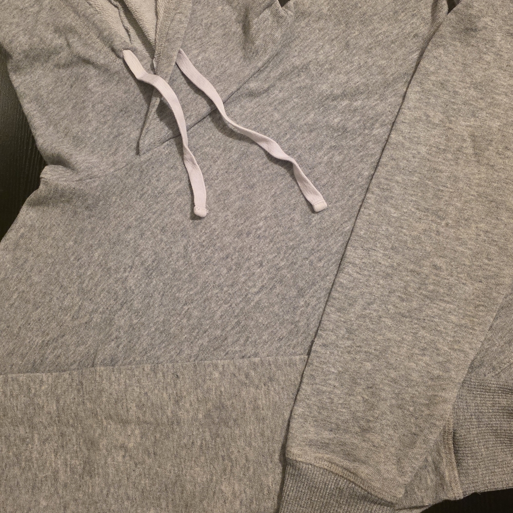 The lounge Life Cropped Gray Hoodie Sweatshirt